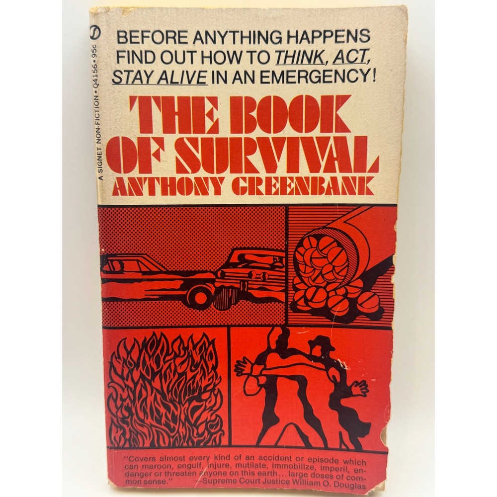 The Book of Survival Anthony Greenbank Vintage 1970 Signet Paperback Q4156 Red